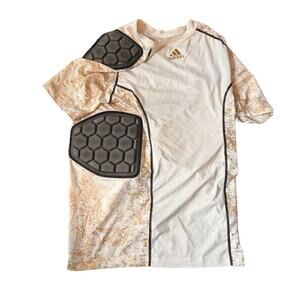 Adidas Techfit Padded Compression Shirt Mens Large White Camo Football